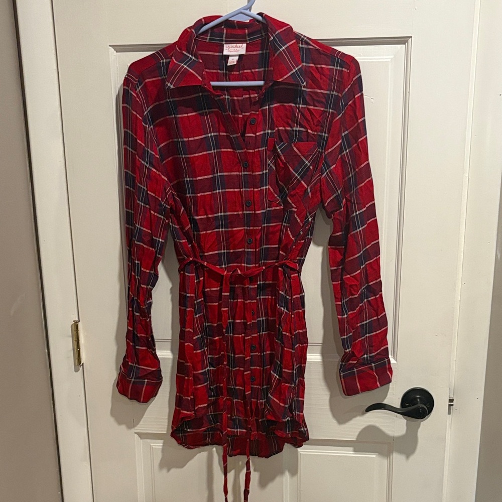 Isabel Maternity by Ingrid & Isabel Red Plaid Shirt